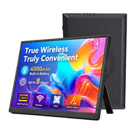 Moniteur portable 15,6 pouces avec batterie 4000 mAh, écran sans fil 1080P IPS, écran externe pour ordinateur portable, téléphone, PC, jeux
