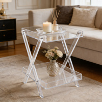 Table d'appoint pliable moderne, durable et écologique en acrylique double couche, légère et portable, pour salon