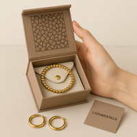 Boîte à bijoux verte de luxe pour bracelet et boucles d'oreilles, emballage personnalisé certifié FSC avec pochette à pression |   Approvisionnement B2B