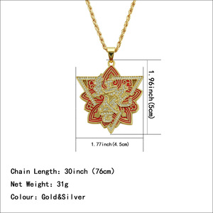 Nouveau Collier Pendentif Géométrique en Forme de Fleur Rouge Simple 2026, Bijoux de Mode Hiphop pour Hommes en Alliage, Vente en Gros - Product Image 3