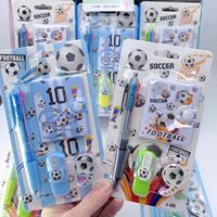 Set de Papelería con Diseño de Fútbol, Modelo SYC-5051342, con Cuaderno A7, Bolígrafo, Grapadora, Cinta Adhesiva y Tijeras, Edición Mundial 2026