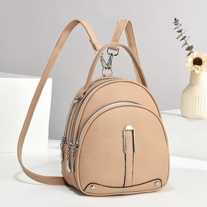 New Vintage Summer Soft Polyester Lady <b>Backpack</b> with Strap for Women and Teenage Girls <b>Black</b> Travel <b>School</b> Bag Zipper Closure - Product Image 4