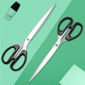 Stainless Steel Office Scissors 10 Inch Straight Head Black Home Use Paper Cutting - Product Image 1