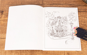Livre de <span class=keywords><strong>coloriage</strong></span> pour adultes sur le thème des paysages urbains, pages <span class=keywords><strong>à</strong></span> colorier et dessins au trait pour la relaxation et le soulagement du stress, impression personnalisée, vente en gros par l'usine GF - Product Image 6