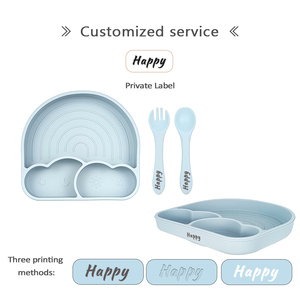 Ensemble d'alimentation pour bébé en silicone de qualité alimentaire RTS avec cuillère et fourchette, <span class=keywords><strong>kit</strong></span> <span class=keywords><strong>Bebe</strong></span> Plato sans BPA, compatible micro-ondes et lave-vaisselle - Product Image 5