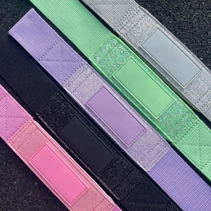 สายรัดข้อมือยกน้ำหนักแบบแข็งบุนวมผ้าฝ้ายนีโอพรีน ประดับกลิตเตอร์ สำหรับฟิตเนส ปลอดภัย ใช้สำหรับเดดลิฟท์ - Product Image 2