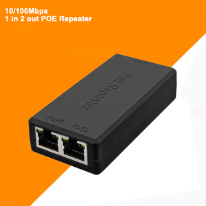 Repetidor PoE IEEE802.3af/at de 30W, Largo Alcance de 100 Metros, Estándar 10/100Mbps, 1 Entrada y 2 Salidas, Extensor PoE de Plástico para Monitor - Product Image 1