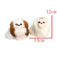 Peluche de chien Pékinois réaliste et portable avec son, jouet sonore réaliste pour chiens, cadeau, décoration de table pour l'intérieur