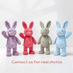 Peluche Lapin Doux et Confortable, 25cm, 40cm, 56cm, 3 Tailles, Multicolore, avec Logo Personnalisé pour Pâques - Product Image 1