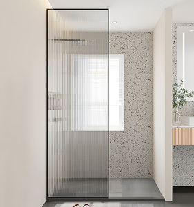 Pared divisoria de vidrio interno Perfil de aluminio Sala de estudio Divisor de <span class=keywords><strong>ducha</strong></span> Pantalla fijo de vidrio templado de 10mm Ventana interior del hogar - Product Image 4