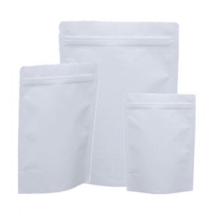 Sacs en papier blanc en gros avec fermeture éclair, sacs refermables 9x14cm, pack promotionnel - Product Image 3