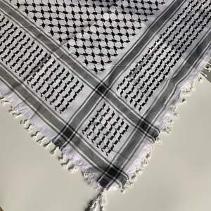 ผ้าคลุมศีรษะปาเลสไตน์แบบใหม่ ขนาด 125*125 ซม. สำหรับผู้ชาย ยาชมาห์ เชมาห์ สีดำ ผ้าคลุมศีรษะแบบอาหรับ ผ้าคลุมศีรษะแบบอาราฟาต คีฟียะห์ พร้อมพู่ห้อย - Product Image 3