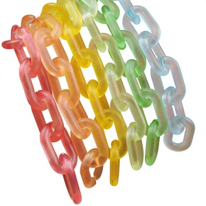 Nouvelles Chaînes de Maillons en Résine Colorées Tendance Artistique Mignonne Forme Ronde Vintage Coulée Transparente Pièces Artisanales de Décoration Intérieure - Product Image 4