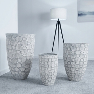 Grand pot de fleurs moderne, écologique, léger et durable, <span class=keywords><strong>pour</strong></span> usage intérieur/extérieur, options de pose au sol ou suspendu, en fibre de verre et argile, <span class=keywords><strong>pour</strong></span> jardinage manuel - Product Image 2