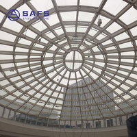 Bâtiment préfabriqué en acier, toit en verre trempé de type dôme, puits de lumière