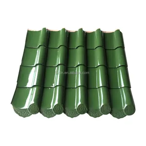 glazed green Spanish ceramic S type roof tile for western style building roof villa hotel