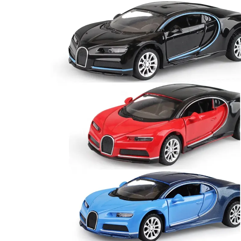 العناصر الأعلى مبيعًا Bugatti سبيكة لعبة سيارات دييكاست معدنية زرقاء نموذج مصبوب سيارات للأطفال