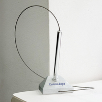 Stylo de bureau à base métallique avec câble anti-perte, stylo de table commercial pour hall de banque