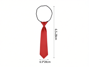 Elastic <b>Tie</b> 6.5*28cm Bright Red Solid <b>Polyester</b> Pre-Tied Party Caravats - Product Image 1