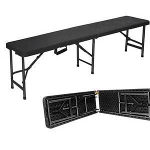 Table pliante rectangulaire en plastique imperméable pour villa, restauration, banquet, pique-nique, extérieur, 5 pieds, 6 pieds - 8 pieds - Product Image 4