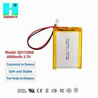 Batteries rechargeables personnalisées 3,7 V 4000 mAh, batterie Lipo QS115068 5144130, batterie en pochette pour claviers mécaniques