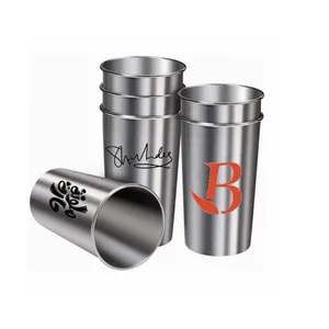 Customized Logo Stainless Steel Pint Cups Beer Cups Mug For Travel Outdoor Camping Everyday