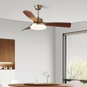 Ventilateur de plafond moderne 48 pouces avec moteur DC, télécommande, éclairage LED, silencieux, protection des <span class=keywords><strong>yeux</strong></span>, construction métallique, couleur noyer - Product Image 2