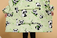 Fabriek Polyester Oversized Pluche Fleece Draagbare Deken Sherpa Grote Sweatshirt Hoodie Deken Volwassen Capuchon Met Mouwen