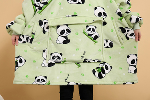 Couverture polaire en peluche surdimensionnée en Polyester, grand sweat-shirt Sherpa, couverture à capuche pour adulte avec manches - Product Image 5