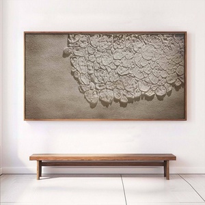 Toile abstraite encadrée texturée 3D minimaliste, peinture à l'huile Wabi Sabi, art mural, peinture à la main, arts décoratifs muraux 3D, œuvre d'art - Product Image 5