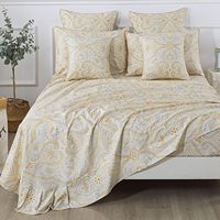Ensemble de draps de literie Paisley damassé de luxe 4 pièces respirant classique 100% coton Ultra doux drap housse et drap plat poche profonde