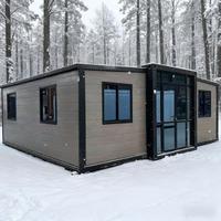 Maison conteneur préfabriquée extensible en acier de haute qualité, 2 à 4 chambres, design moderne du milieu du siècle, couleurs personnalisables