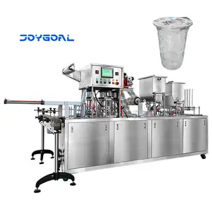 Source manufacture 2500-3000 cups/hour juice coffee ice cube cup automatic filling sealing machine for powder with good price