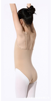 Vente en gros de justaucorps de danse de ballet couleur chair en spandex pour enfants et filles, avec bretelles réglables de haute qualité, pour l'entraînement