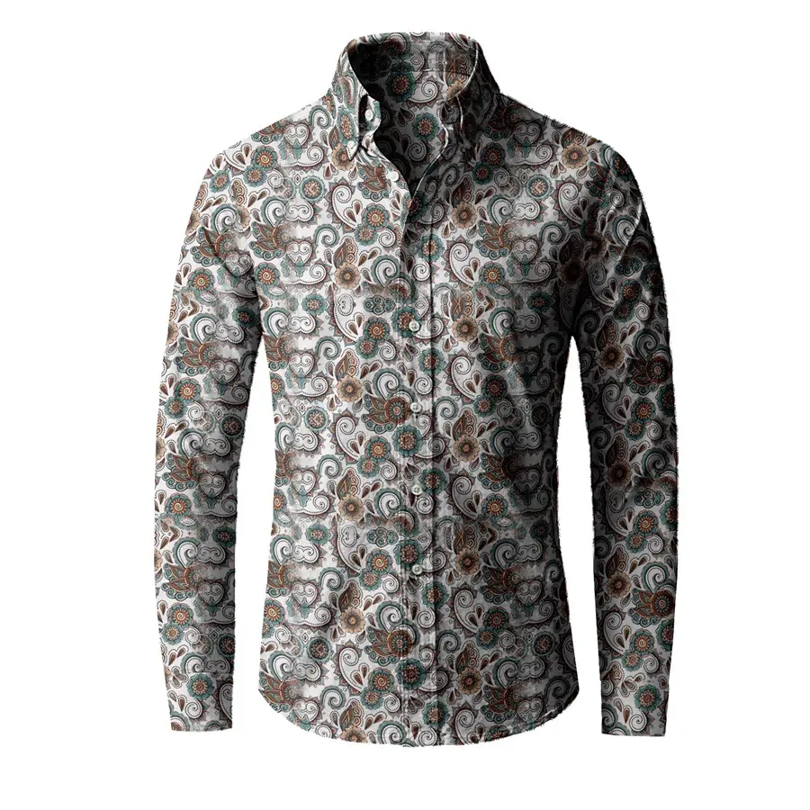 2020 Multiple Color Long Sleeve Fashionable Design Casual Men Printed Shirts