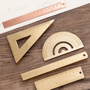 Règle droite en alliage d'<span class=keywords><strong>or</strong></span>, design créatif et tendance, quatre pièces, logo métallique électroplaqué personnalisé, 15 cm, promotion étudiante - Product Image 2