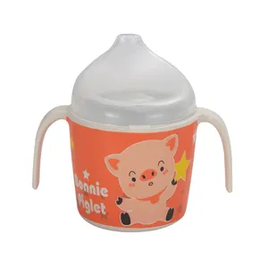 Mẫu Miễn Phí Phim Hoạt Hình BPA FREE Sợi Tre Nhựa Bé Trẻ Em Sippy Cup Với Xử Lý