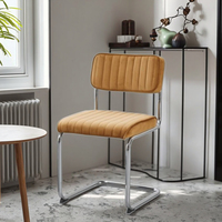 Chaise de salle à manger moderne en velours écologique, pieds en métal, design sans accoudoirs, pour la maison, le bar, le bureau, l'appartement, la cave à vin, la salle de bain