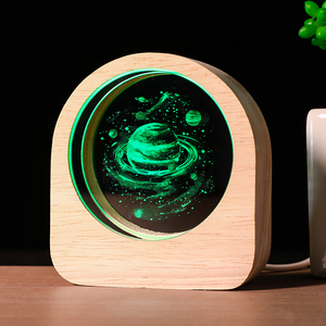 Esfera de Cristal <span class=keywords><strong>con</strong></span> Grabado Láser 3D Personalizado, Diseño de Animales, Luna, <span class=keywords><strong>Sol</strong></span>, Galaxia, Luz Nocturna Luminosa, Decoración Creativa para Escritorio - Product Image 1