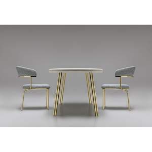 Juego de Comedor Moderno con 6 Sillas, Estructura Metálica Rectangular, Muebles Cómodos para el Hogar - Product Image 3