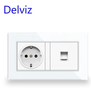 <span class=keywords><strong>Prise</strong></span> électrique Delviz, module personnalisable, AC 110~250V, <span class=keywords><strong>prise</strong></span> de câble informatique RJ45, <span class=keywords><strong>prise</strong></span> de courant murale standard européenne 16A - Product Image 2