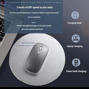 High Quality Wireless 2.4g Blue Tooth Thin Wireless Charging <b>Mouse</b> Led Light Game <b>Computer</b> Wireless Dual Mode <b>Mouse</b> - Product Image 5