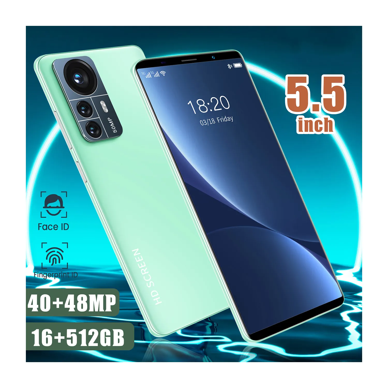 Best selling 12 Pro 5.5 inch global version low price cheap mobile phone Android 11.0 16+512GB dual SIM portable mobile phone