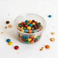 Barattolo Trasparente Rotondo per Caramelle, Contenitore Alimentare di Varie Capacità con Coperchio, Imballaggio per Gastronomia in PET Riciclato