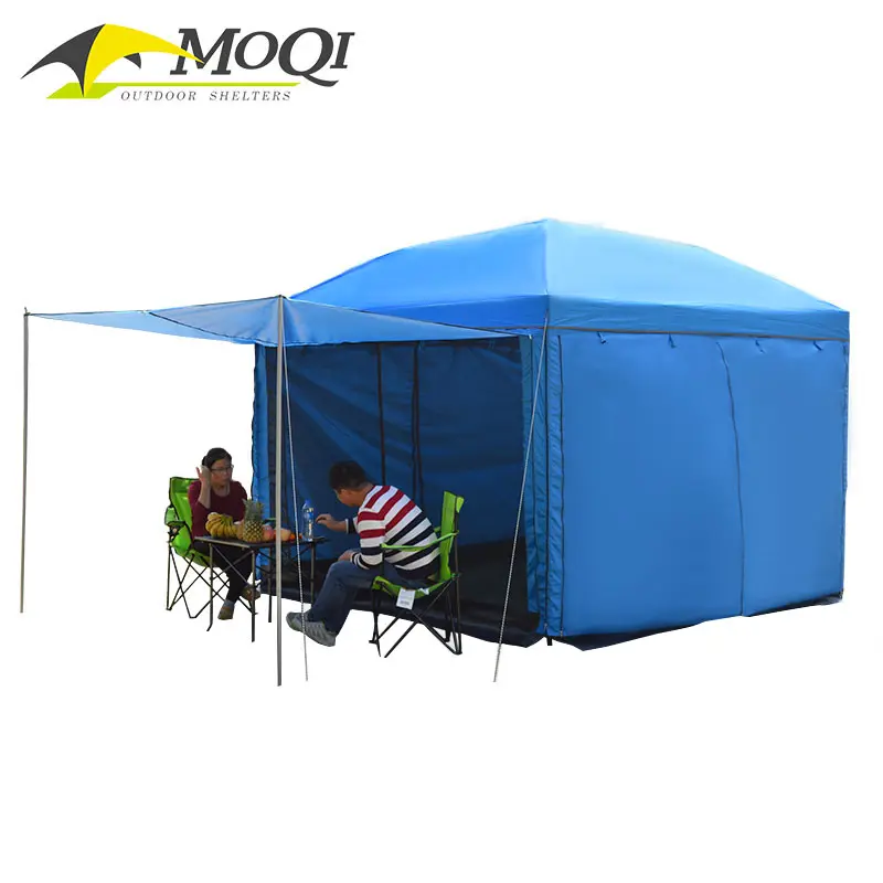 Canopes instantâneos pop-up fácil, barraca com 4 mosquitos removíveis, redes e cortinas de sombra, paredes laterais azuis