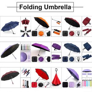 Promotional Classic Folding Umbrella Custom Logo Fully-Automatic Opening Fiberglass <b>Frame</b> Windproof Design Business Gifts 190T - Product Image 2
