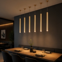 Tube lumineux LED linéaire suspendu 3W 5W 200-600mm Noir Blanc Or pour îlot de cuisine et table à manger