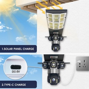 Lámpara Solar con Triple Lente y Cámara 4G <span class=keywords><strong>SIM</strong></span> WIFI Todo en Uno con CCTV y PIR V380pro - Product Image 5