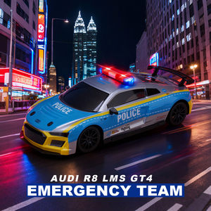 Coche de policía <span class=keywords><strong>Audi</strong></span> <span class=keywords><strong>R8</strong></span> LMS GT4 de función completa a escala 1:16 de 2,4G con licencia oficial y detalles realistas, vehículo de policía iluminado - Product Image 2