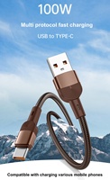 Kabel Pengisian Cepat 100W 5A/6A Dual Type-C Anyaman untuk iPhone 6A & Printer
